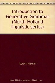An introduction to generative grammar (North-Holland linguistic series, 7)