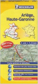 Ariege, Haute-Garonne Road Map 343 (Michelin 1:150,000 France Series, 343)