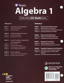 HMH Algebra 1 Texas: Interactive Student Edition Volume 2 2016