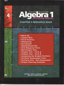 Southwestern Algebra 1, Resource Book: An Integrated Approach, Chapter 4