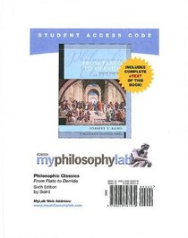 MyPhilosophyLab with Pearson eText Student Access Code Card for Philosophical Classics (standalone) (6th Edition) (Myphilosophylab (Access Codes))