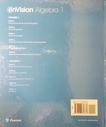 enVision Algebra 1, Teacher's Edition, Volume 1, 9780328931781, 0328931780, 2018