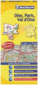 Oise, Paris, Val d'Oise 1:150,000 Road Map #305