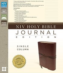 NIV, Holy Bible, Journal Edition, Premium Leather, Brown, Lay Flat