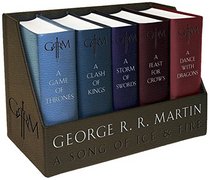 George R. R. Martin's A Game of Thrones Leather Cloth Boxed Set (Song of Ice and Fire Series): A Game of Thrones, A Clash of Kings, A Storm of Swords, A Feast for Crows, and A Dance with Dragons