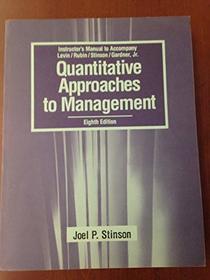 Quantitative Approaches to Management: Instructor's Manual