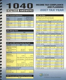 1040 Express Answers: Income Tax Compliance and Planning, 2007 Tax Year