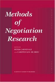 Methods of Negotiation Research (International Negotiation Series)