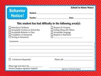 School To Home Notes Behavior Notice!