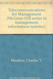 Telecommunications for Management (McGraw-Hill series in management information systems)