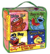 All Day with Sesame: Wake Up, Time to Eat, Let's Play, Good Night! (4 Cloth Block Books Set) (Sesame Street)