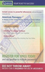 American Passages: A History of the United States, Volume II (with CengageNOW, Student Book Companion Site, InfoTrac) (1pass)