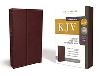 KJV, Reference Bible, Compact, Large Print, Snapflap Leather-Look, Burgundy, Red Letter Edition, Comfort Print