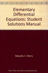 Elementary Differential Equations W/Boundary Value Problems (Student Solutions Manual)