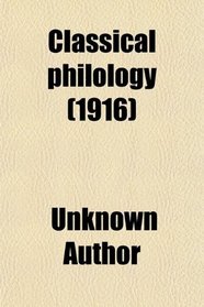 Classical philology (1916)