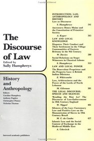 Discourse of Law (History and Anthropology Vol 1, Part 2)
