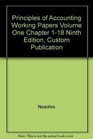 Principles of Accounting, Vol. 1: Working Papers 1-18, 9th Edition