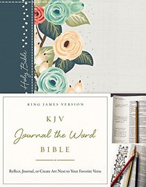 KJV, Journal the Word Bible, Cloth over Board, Green Floral, Red Letter Edition: Reflect, Journal, or Create Art Next to Your Favorite Verses