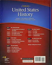 United States History Texas: Student Edition Early Colonial Period through Reconstruction 2016