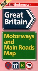 Great Britain, Motorways and Main Roads Map