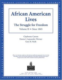 African American Lives, American History, Preliminary Edition, Volume II