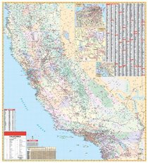 California Wall Map - 54x60 - Laminated on Roller