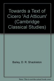 Toward Cicero (Cambridge Classical Studies)