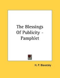 The Blessings Of Publicity - Pamphlet