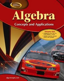 Algebra: Concepts and Applications, Volume 1, Student Edition (Glencoe Mathematics)