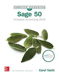 COMPUTER ACCOUNTING W/SAGE 50 COMPLETE ACCTG 2016 AND SOFTWARE CD-ROM