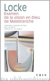 Examen De La Vision En Dieu De Malebranche (Bibliotheque Des Textes Philosophiques - Poche) (French Edition)