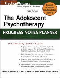 The Adolescent Psychotherapy Progress Notes Planner (Practice Planners)