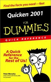 Quicken 2001 for Dummies Quick Reference