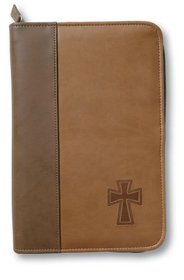 Italian Duo-Tone Debossed Cross XL (Bible Cover)