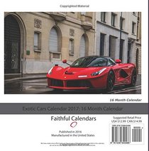 Exotic Cars Calendar 2017: 16 Month Calendar
