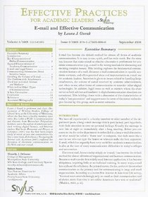 Effective Practices for Academic Leaders: E-mail and Effective Communication (Effective Practices for Academic Leaders Archive)