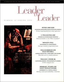 Leader to Leader (LTL), Spring 2000 (J-B Single Issue Leader to Leader) (Volume 16)