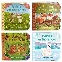 Animal Babies Lift-a-Flap Boxed Set 4-Pack: Babies on the Farm, Babies in the Forest, Babies in the Snow, Babies in the Wild (Chunky Lift a Flap)