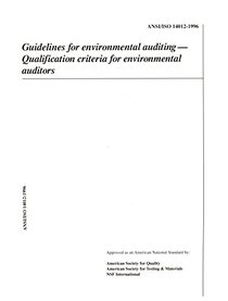 BS En ISO 14012: 1996 Guidelines for Auditing
