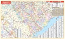 South Carolina State Wall Map - 67x42 - Laminated with Roller