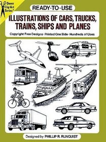 Ready-to-Use Illustrations of Cars, Trucks, Trains, Ships and Planes