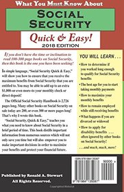 What You Must Know About Social Security Quick &  Easy!: 2018 Edition