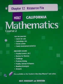 Course 2 Chapter 12 Resource File (HOLT CALIFORNIA Mathematics)