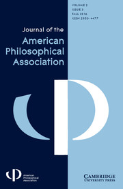 Journal of the American Philosophical Association: Vol 1, Issue 2