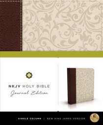 NKJV, Holy Bible, Journal Edition, Imitation Leather, Brown/Cream, Red Letter Edition