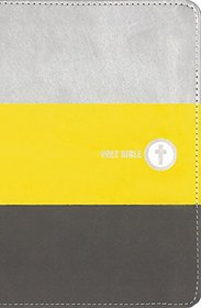 NIV, Boys Backpack Bible, Compact, Leathersoft, Yellow/Charcoal