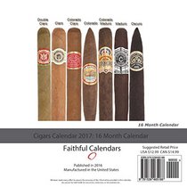 Cigars Calendar 2017: 16 Month Calendar