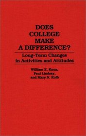 Does College Make a Difference?: Long-Term Changes in Activities and Attitudes (Contributions to the Study of Education)