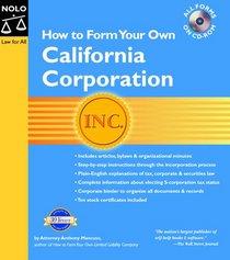 How To Form Your Own California Corporation - Binder with CD