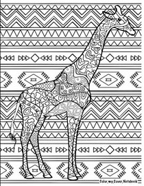 Color My Cover Notebook (Giraffe): Therapeutic notebook for writing, journaling, and note-taking with coloring design on cover for inner peace, calm, ... Cover Notebooks and Journals) (Volume 25)